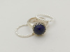 zilver, 2 aanschuifringen en ring met lapis lazuli